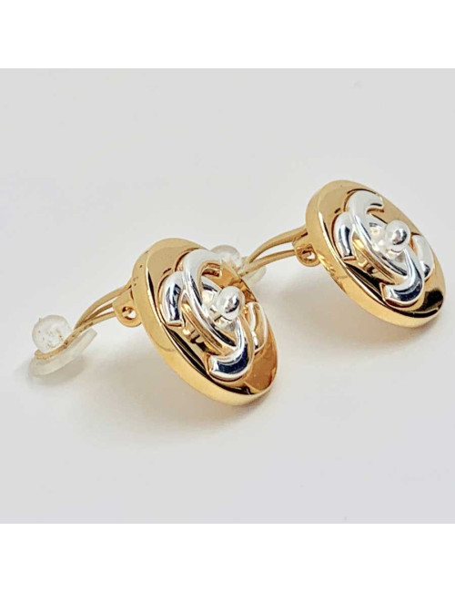 Boucles d'oreille CHANEL bicolores