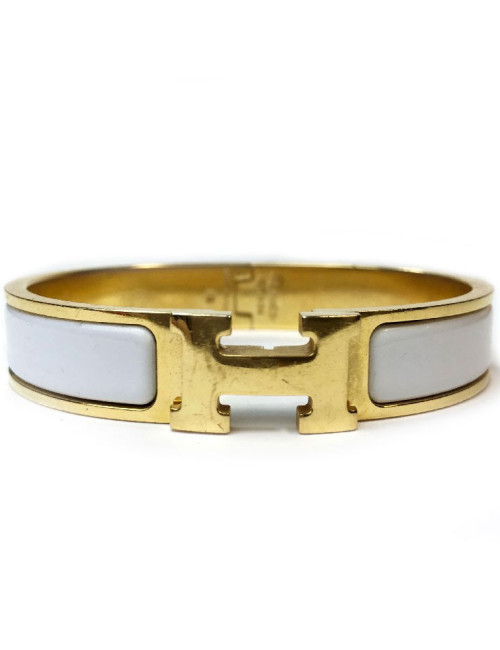 Bracelet clic clac HERMES blanc