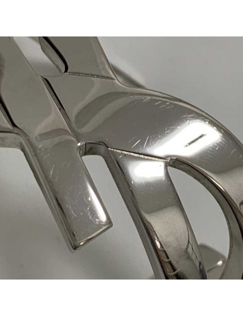 Manchette YSL SAINT LAURENT logo en laiton argenté