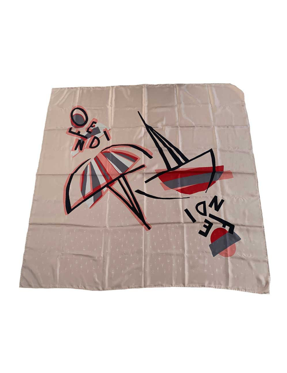 Grand carré FENDI rose en soie