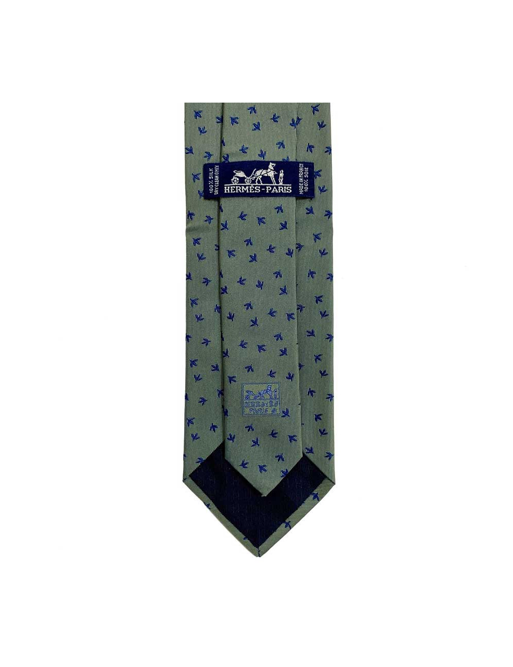 Cravate HERMES soie kaki