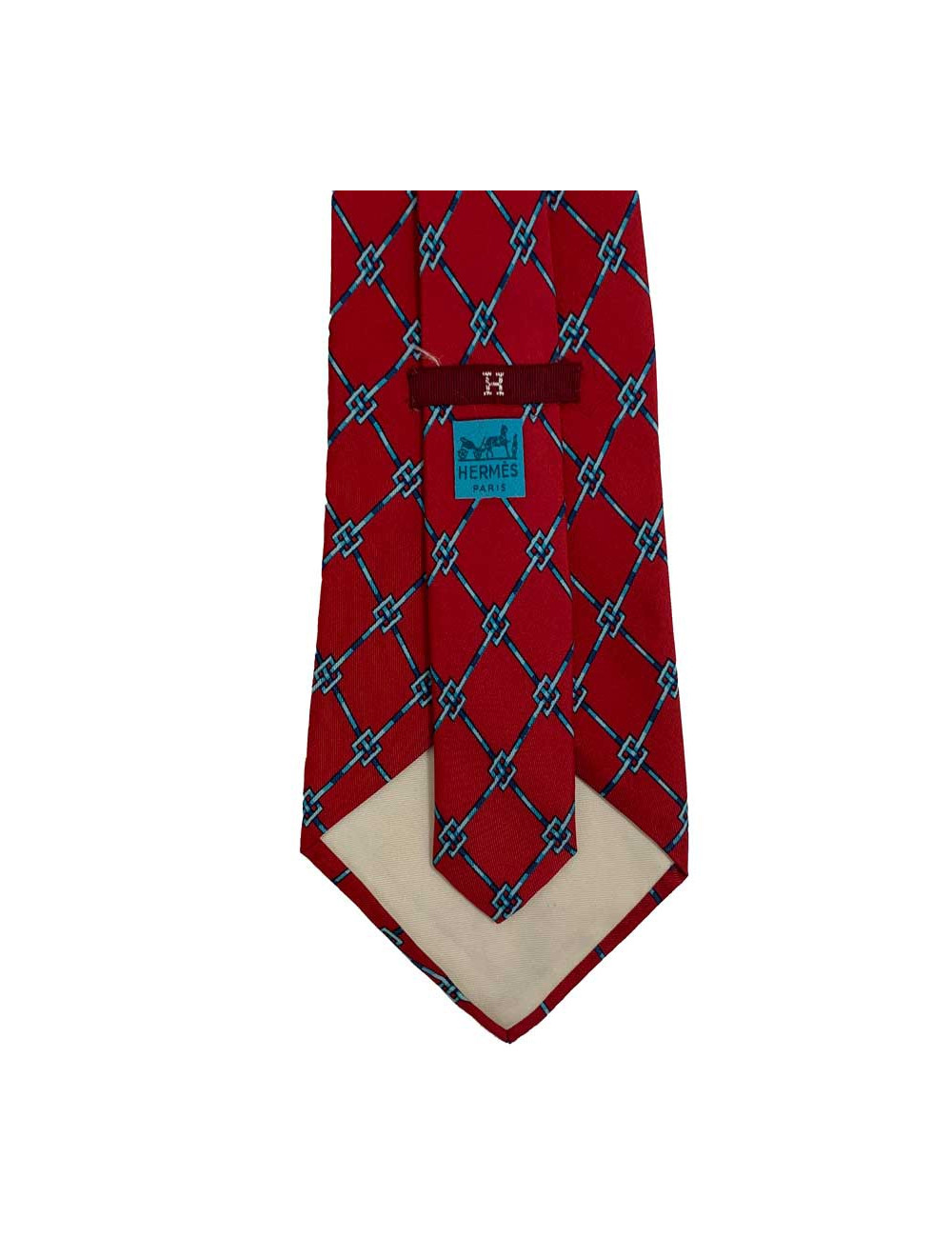 XXX Cravate Hermes rouge vintage en soie