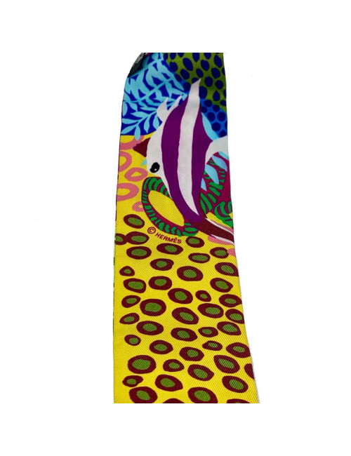 Twilly Under The Waves HERMES en soie multicolore