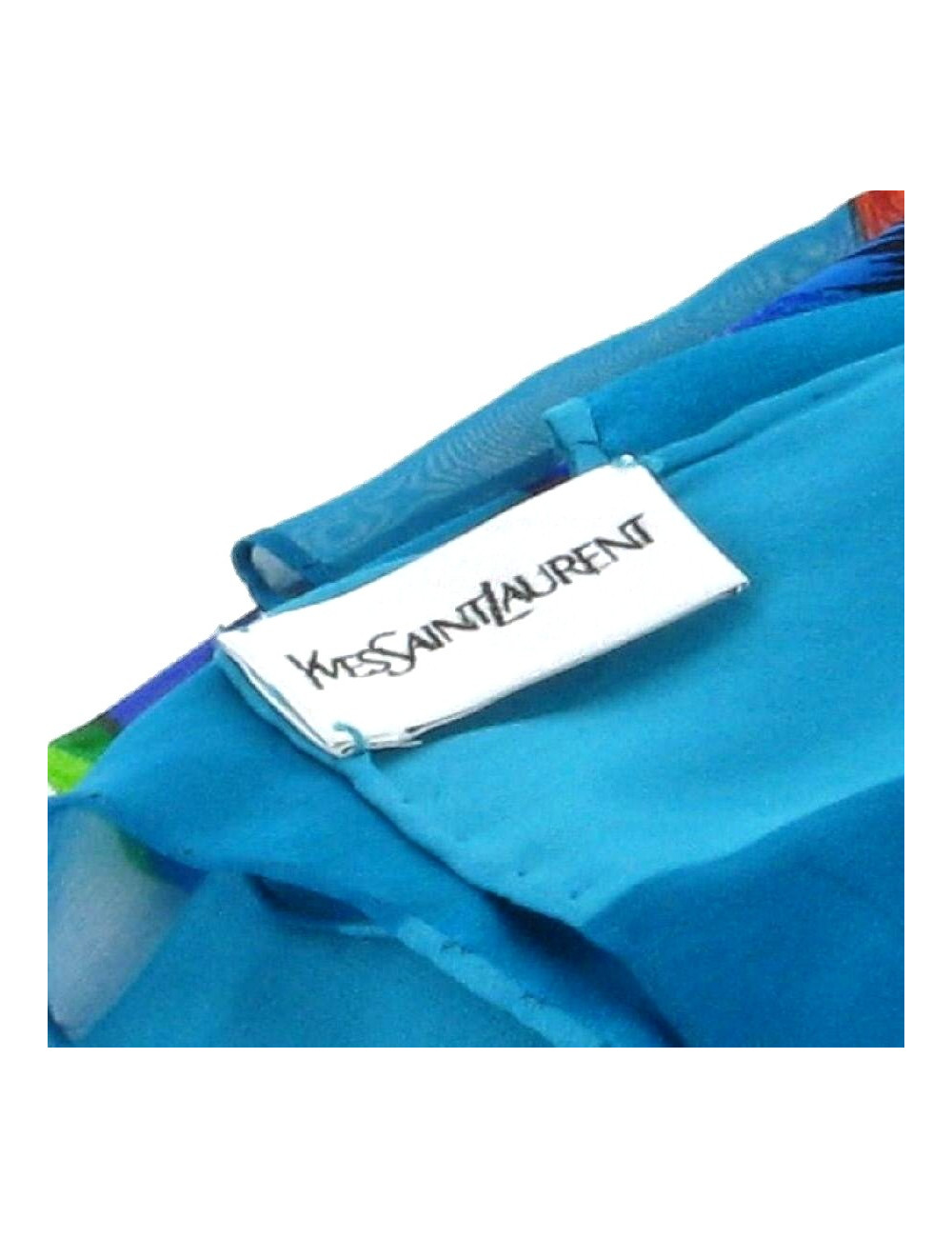 Foulard YVES SAINT LAURENT fleuri en soie