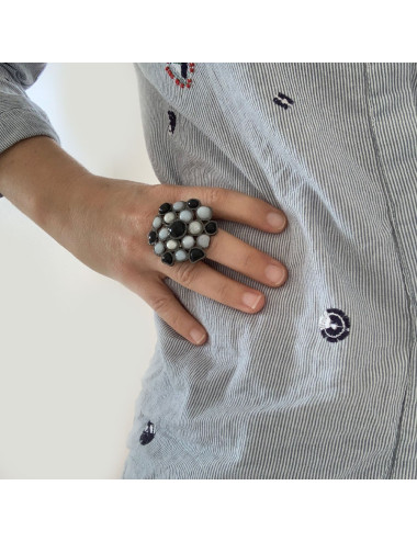 Bague MARGUERITE DE VALOIS pâte de verre 2