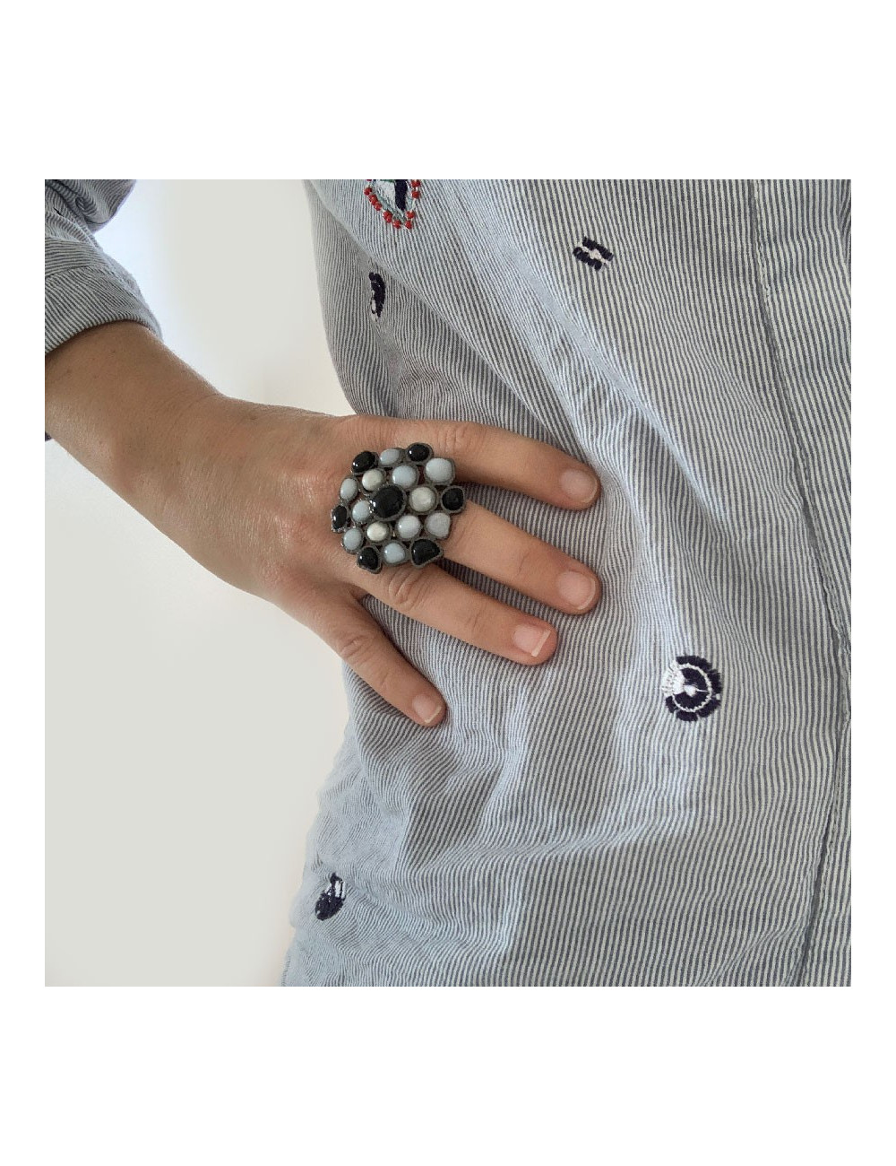 Bague MARGUERITE DE VALOIS pâte de verre