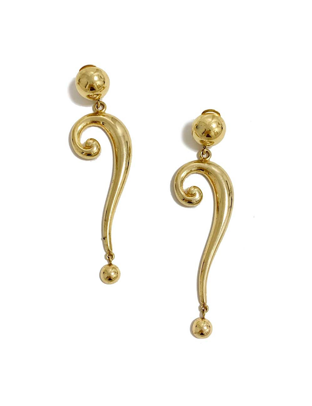 Boucles d'oreille MOSCHINO pendantes en métal doré