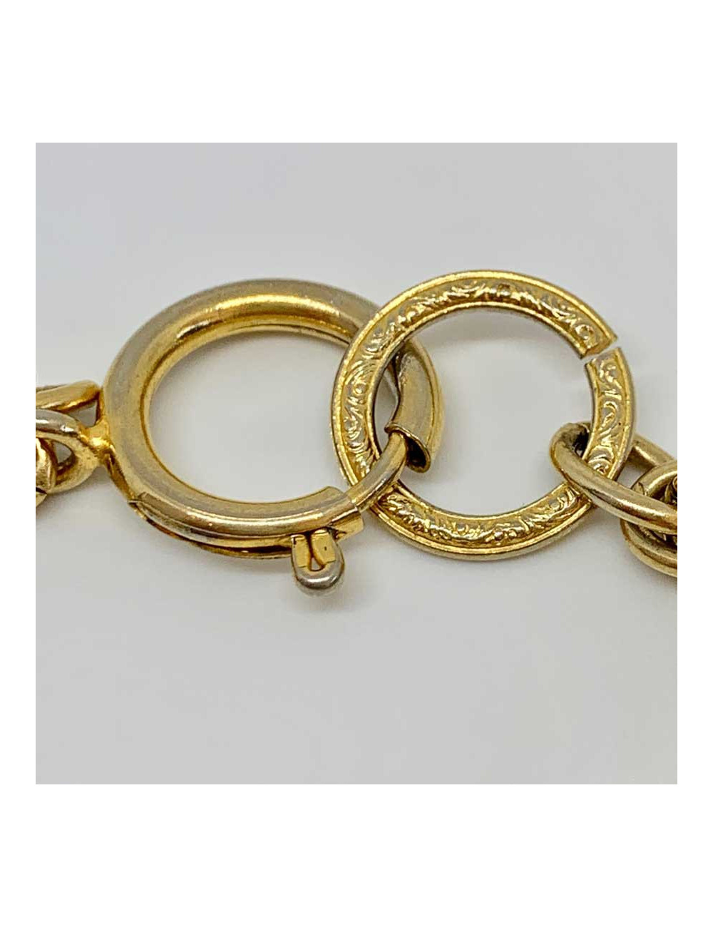 Collier vintage CC CHANEL strass et métal doré