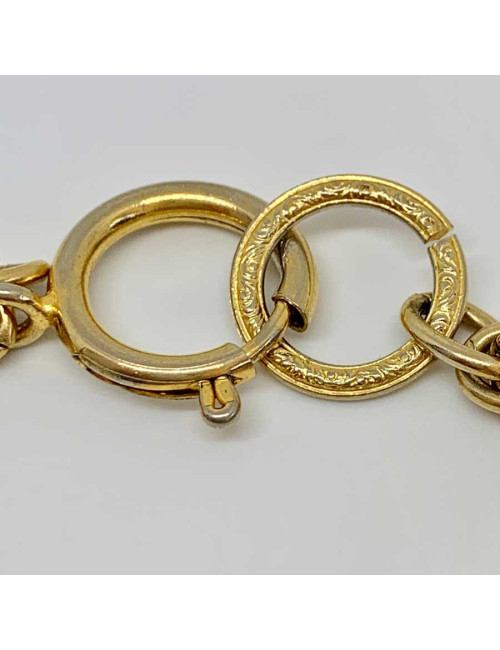 Collier vintage CC CHANEL strass et métal doré