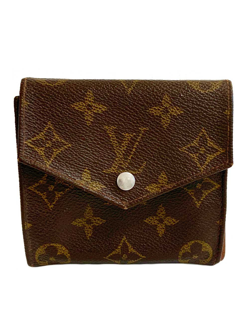 LOUIS VUITTON vintage brown monogram canvas compact wallet