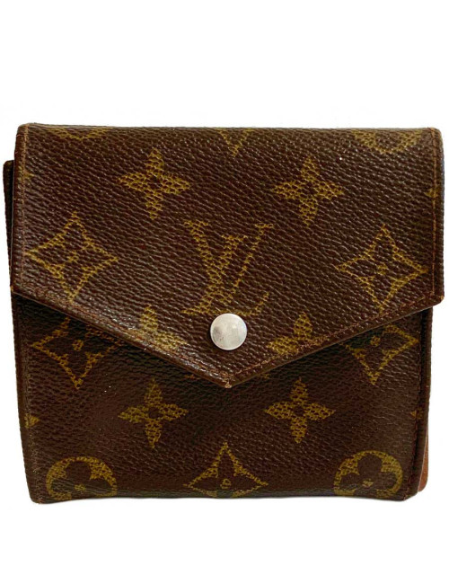 LOUIS VUITTON vintage brown monogram canvas compact wallet