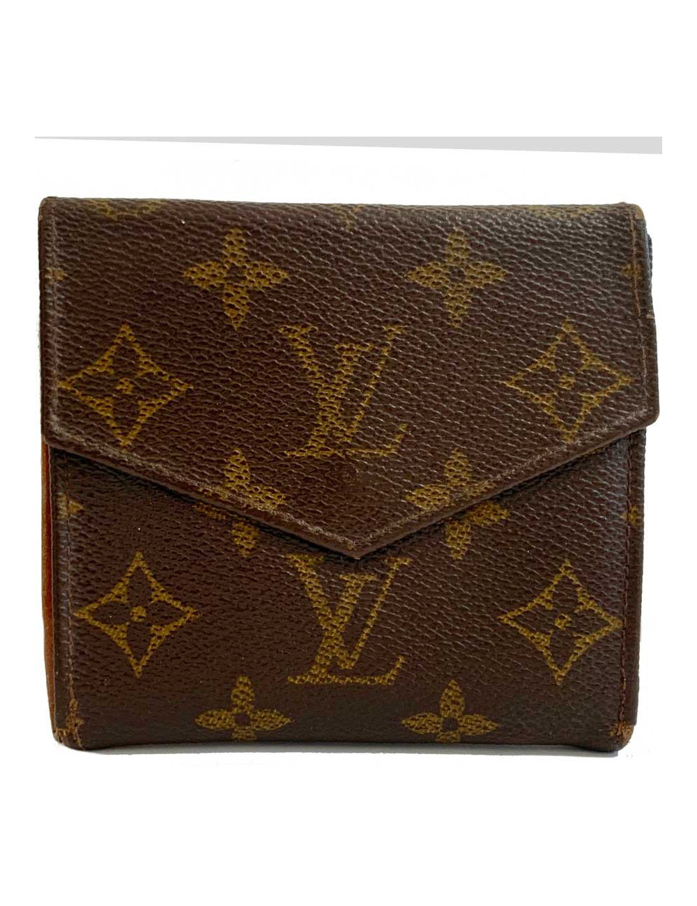 LOUIS VUITTON vintage brown monogram canvas compact wallet