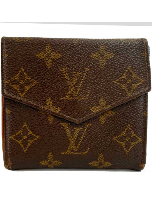 LOUIS VUITTON vintage brown monogram canvas compact wallet