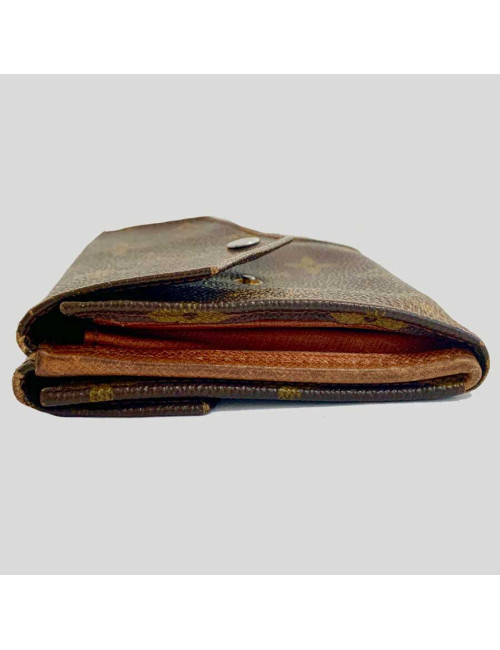 LOUIS VUITTON vintage brown monogram canvas compact wallet