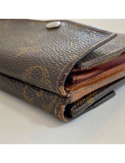 LOUIS VUITTON vintage brown monogram canvas compact wallet