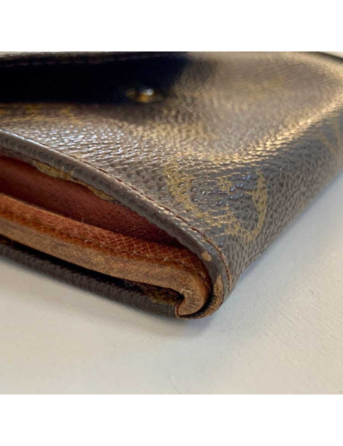 LOUIS VUITTON vintage brown monogram canvas compact wallet