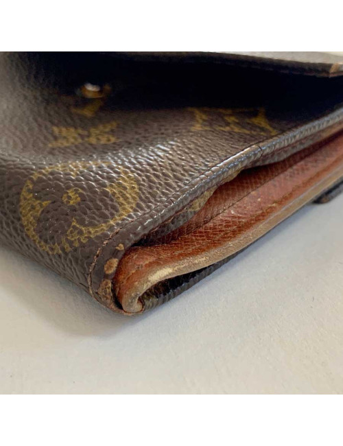 LOUIS VUITTON vintage brown monogram canvas compact wallet