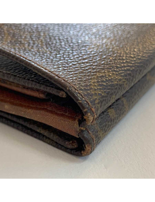 LOUIS VUITTON vintage brown monogram canvas compact wallet