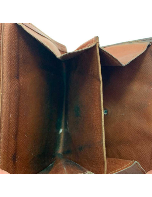 LOUIS VUITTON vintage brown monogram canvas compact wallet
