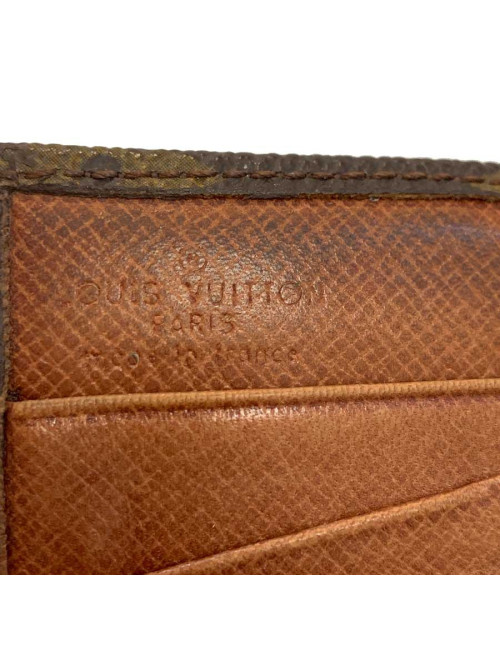 LOUIS VUITTON vintage brown monogram canvas compact wallet