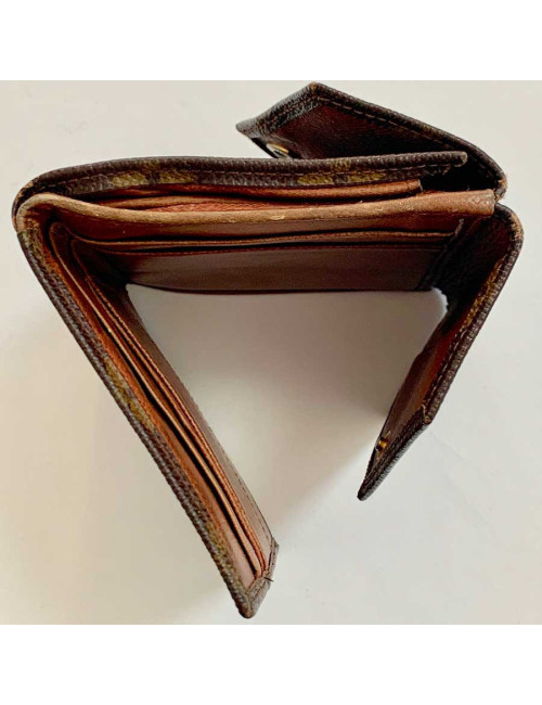 LOUIS VUITTON vintage brown monogram canvas compact wallet