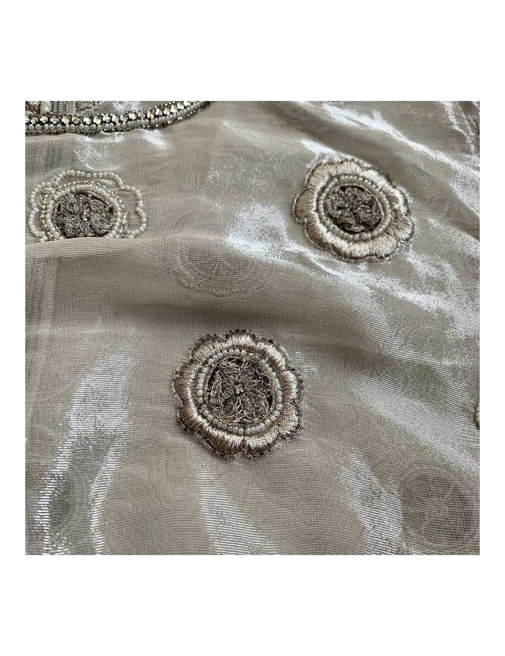 GIANNI VERSACE embroidered silver bodysuit