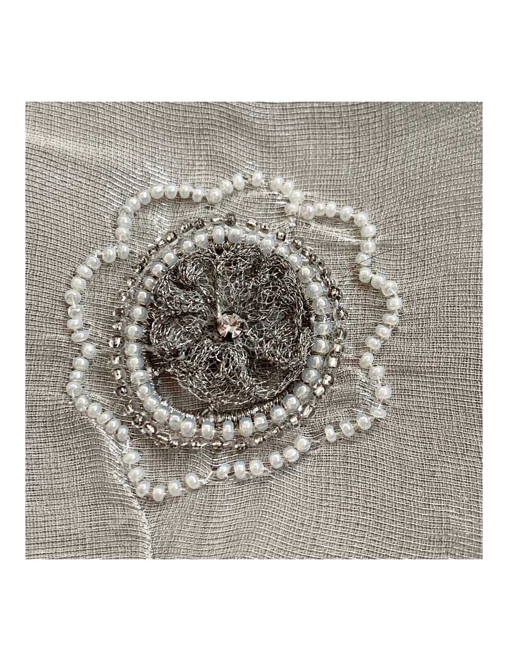 GIANNI VERSACE embroidered silver bodysuit