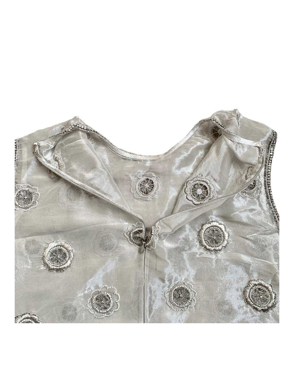 GIANNI VERSACE embroidered silver bodysuit