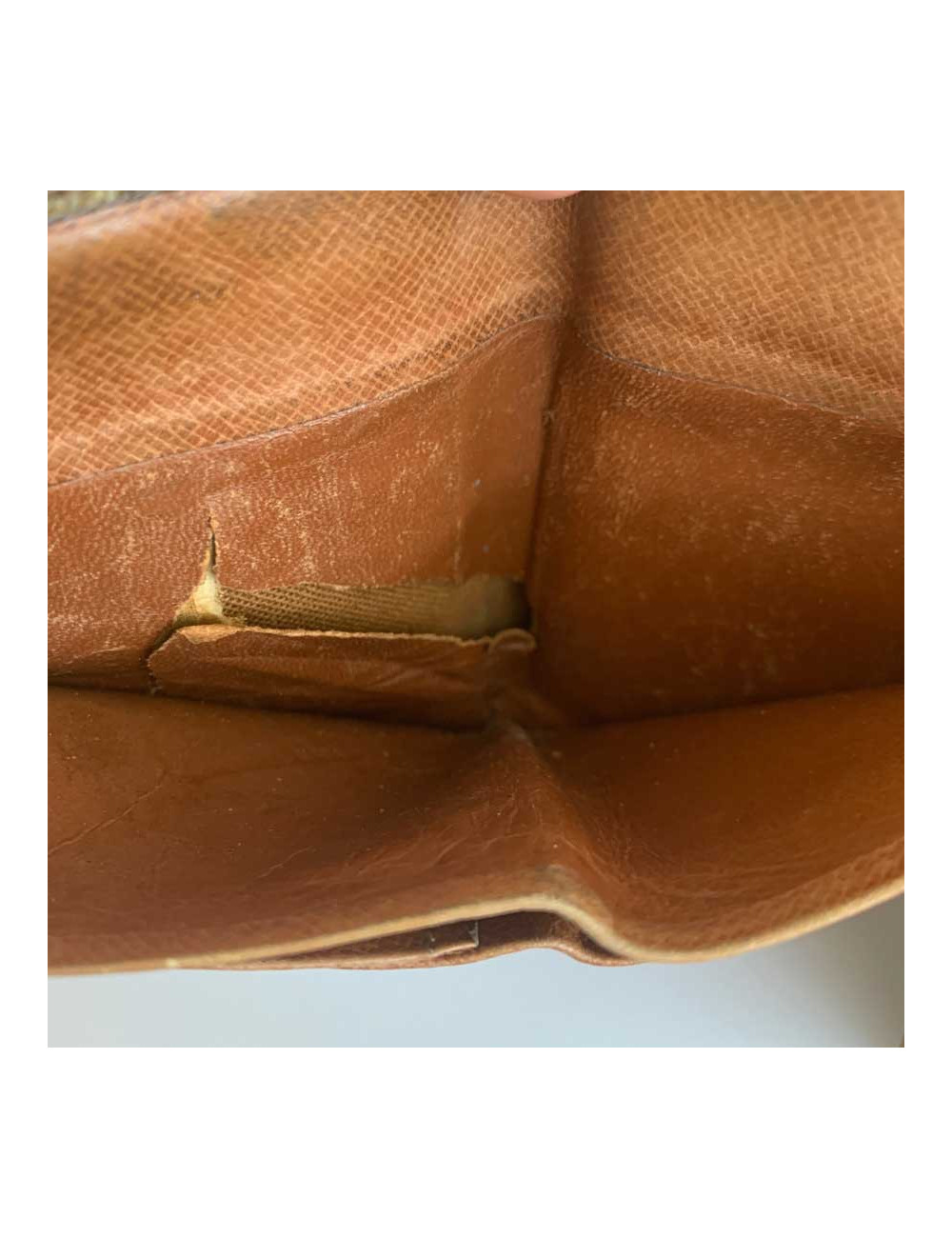 LOUIS VUITTON vintage brown monogram canvas compact wallet