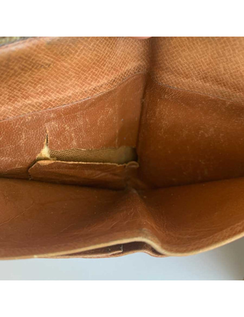 LOUIS VUITTON vintage brown monogram canvas compact wallet