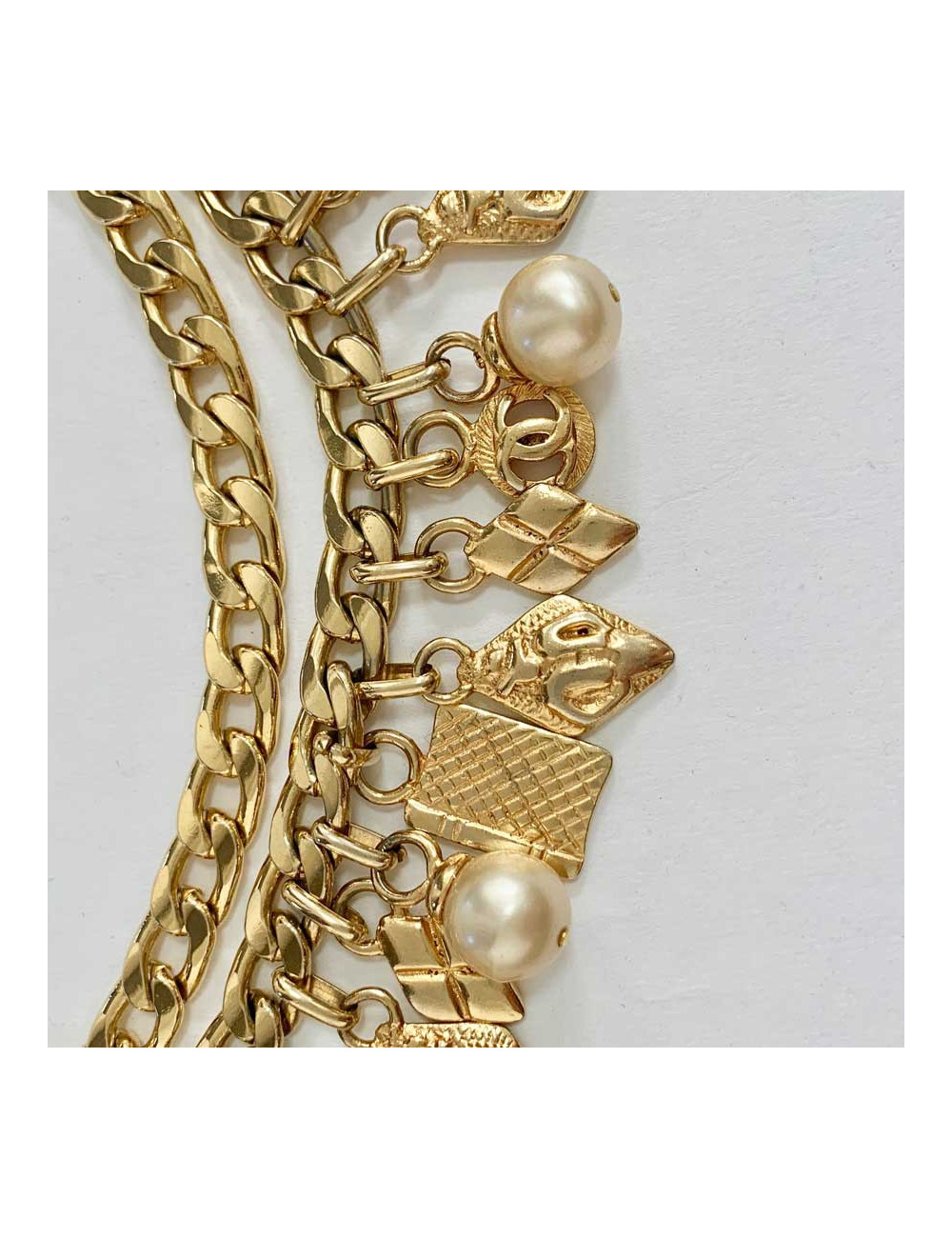 Ceinture sautoir CHANEL avec breloques Vintage