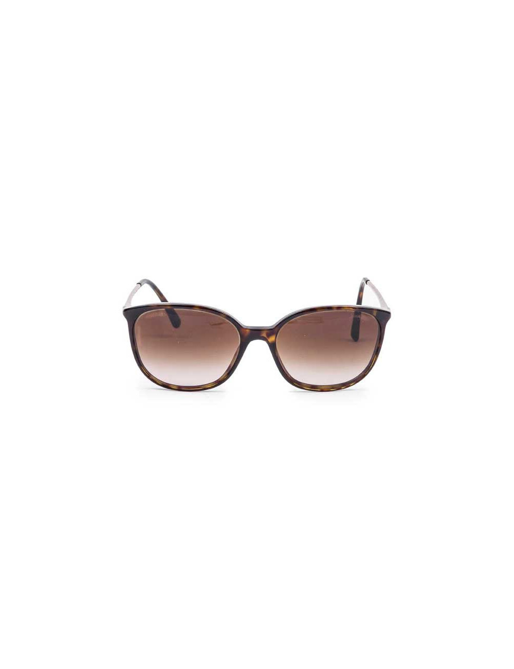 Lunettes de soleil CHANEL en plexiglas marron avec strass