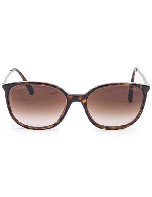 Lunettes de soleil CHANEL en plexiglas marron avec strass