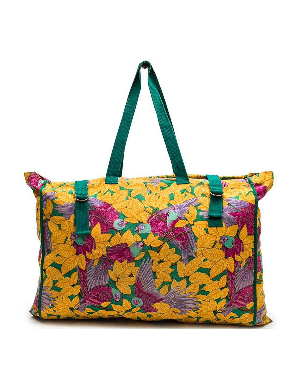 Sac HERMES toile imprimés fleurs