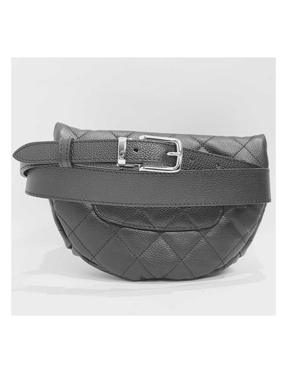 Ceinture banane CHANEL cuir grainé noir