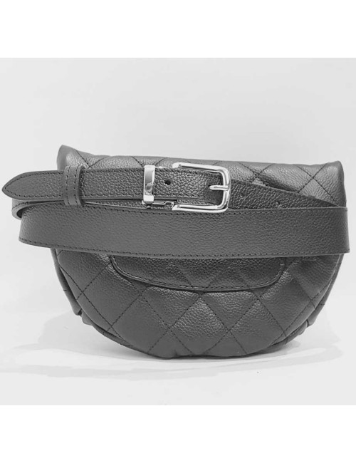 Ceinture banane CHANEL cuir grainé noir