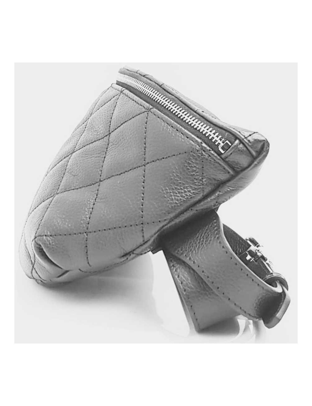 Ceinture banane CHANEL cuir grainé noir