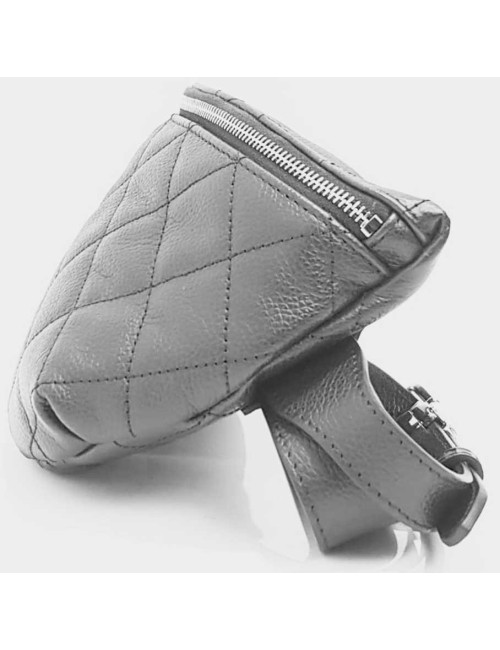 Ceinture banane CHANEL cuir grainé noir