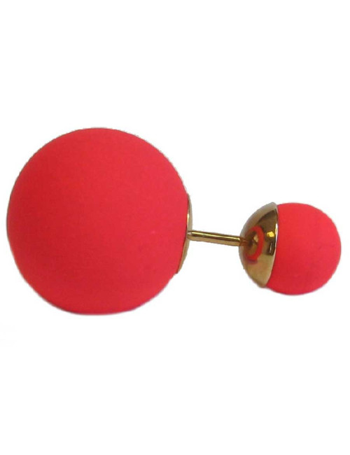 Boucle d'oreille "Tribales"DIOR en gomme rose fluo