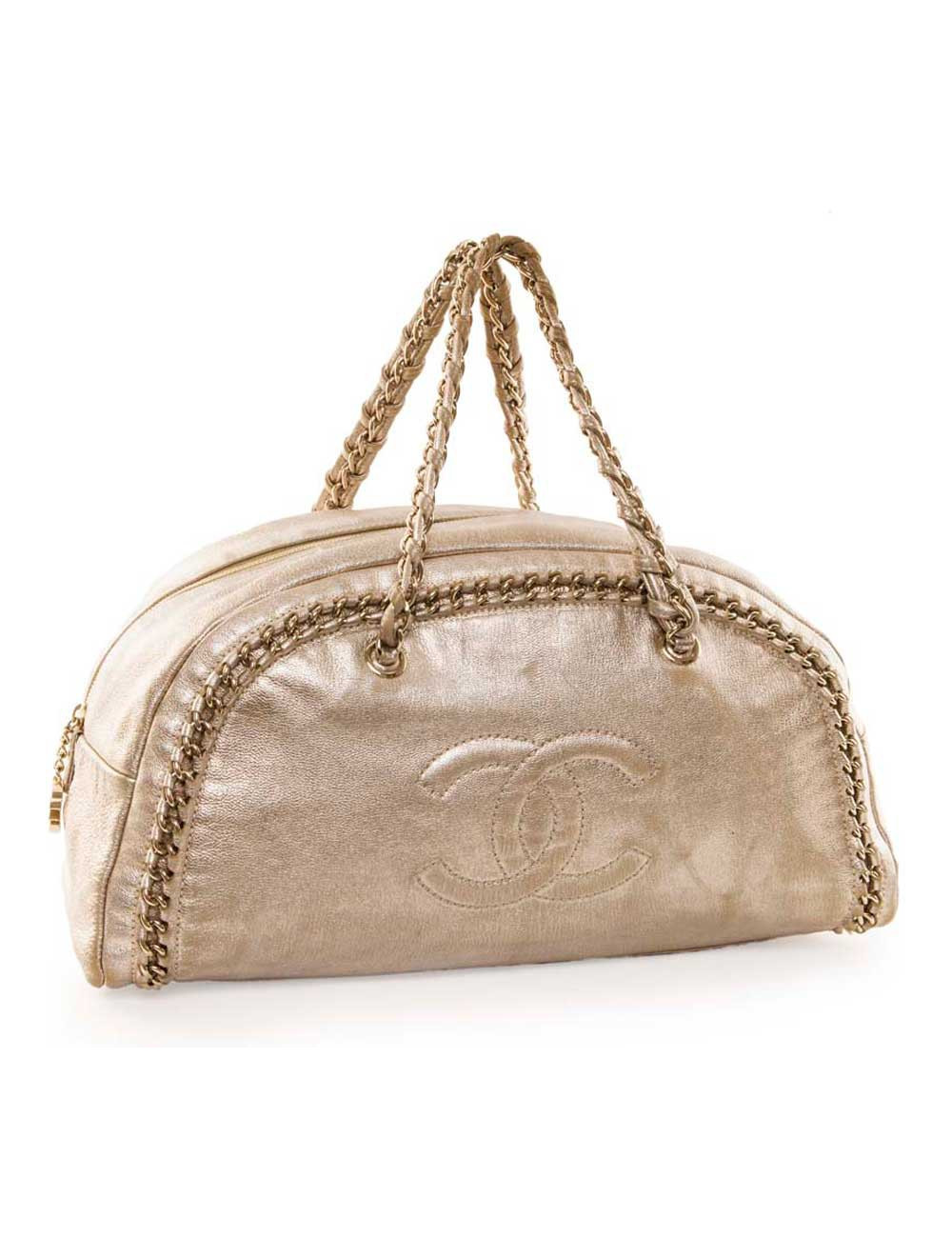 Sac bowling CHANEL doré vieilli