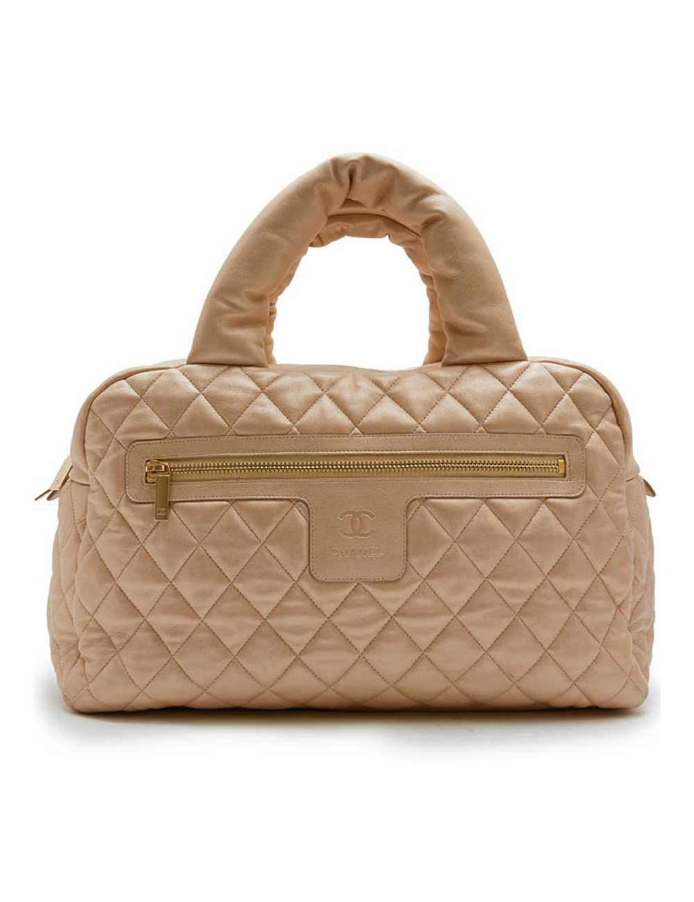  CHANEL 'Cocoon' bag in gold quilted leather