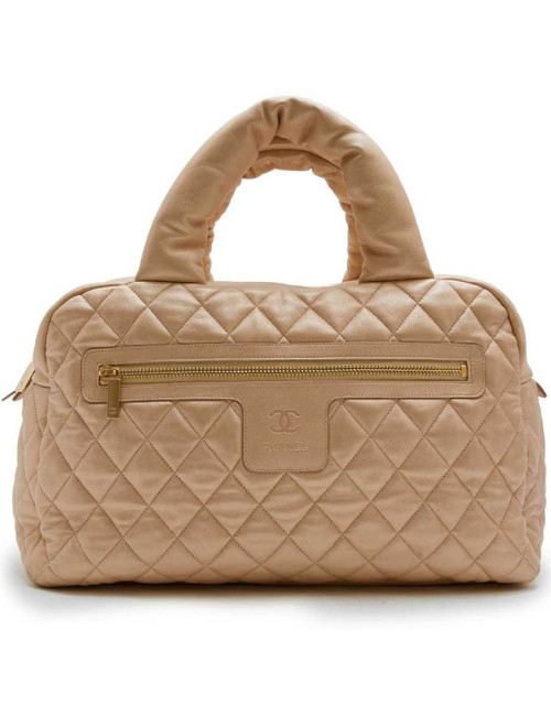 Sac Cocoon CHANEL cuir matelassé  or