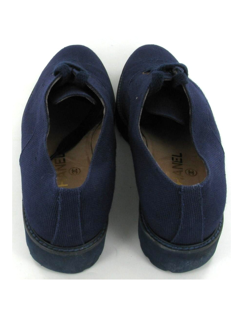 Chaussures CHANEL en toile bleue 