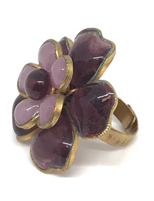 Bague Camelia MARGUERITE DE VALOIS pâte de verre