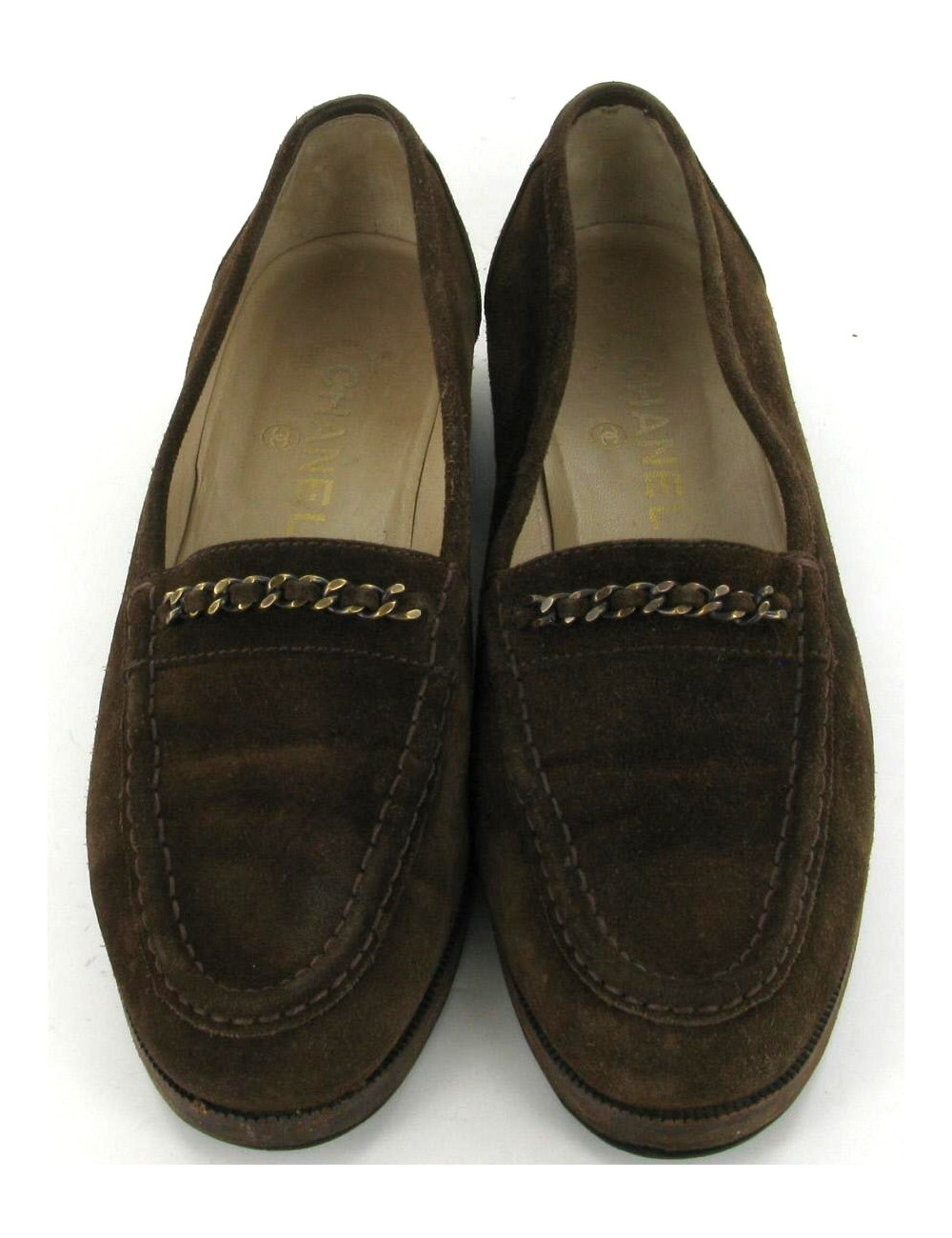 Mocassins CHANEL en nubuck marron