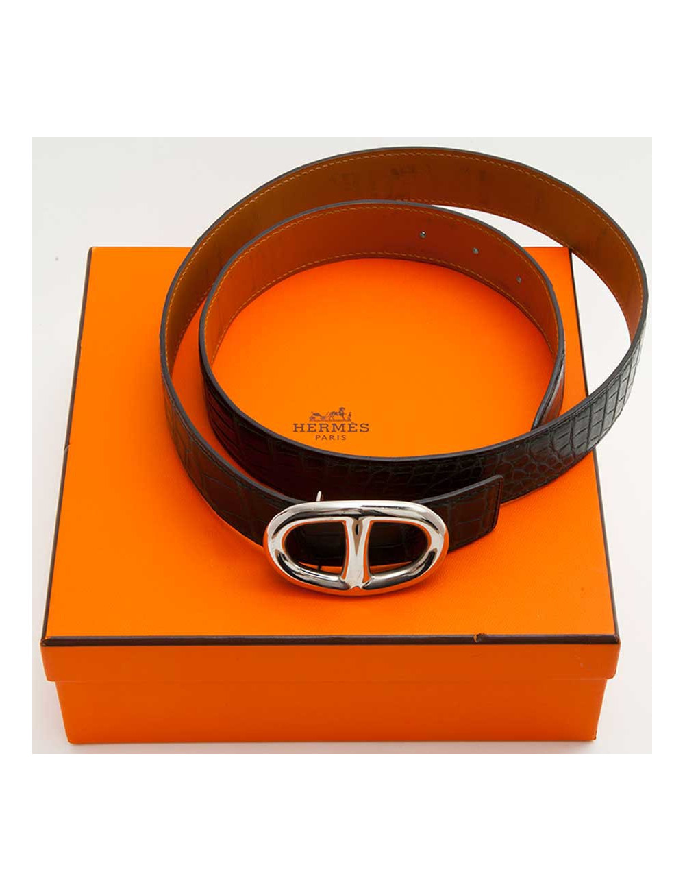 Ceinture HERMES Homme t 90 crocodle porosus