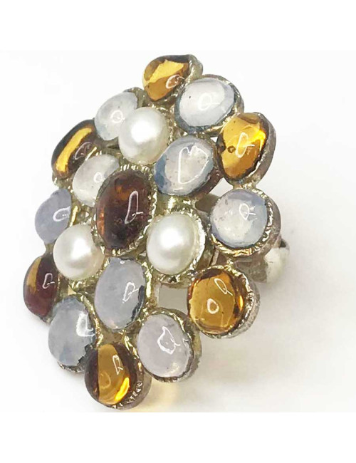 Bague MARGUERITE DE VALOIS pâte de verre