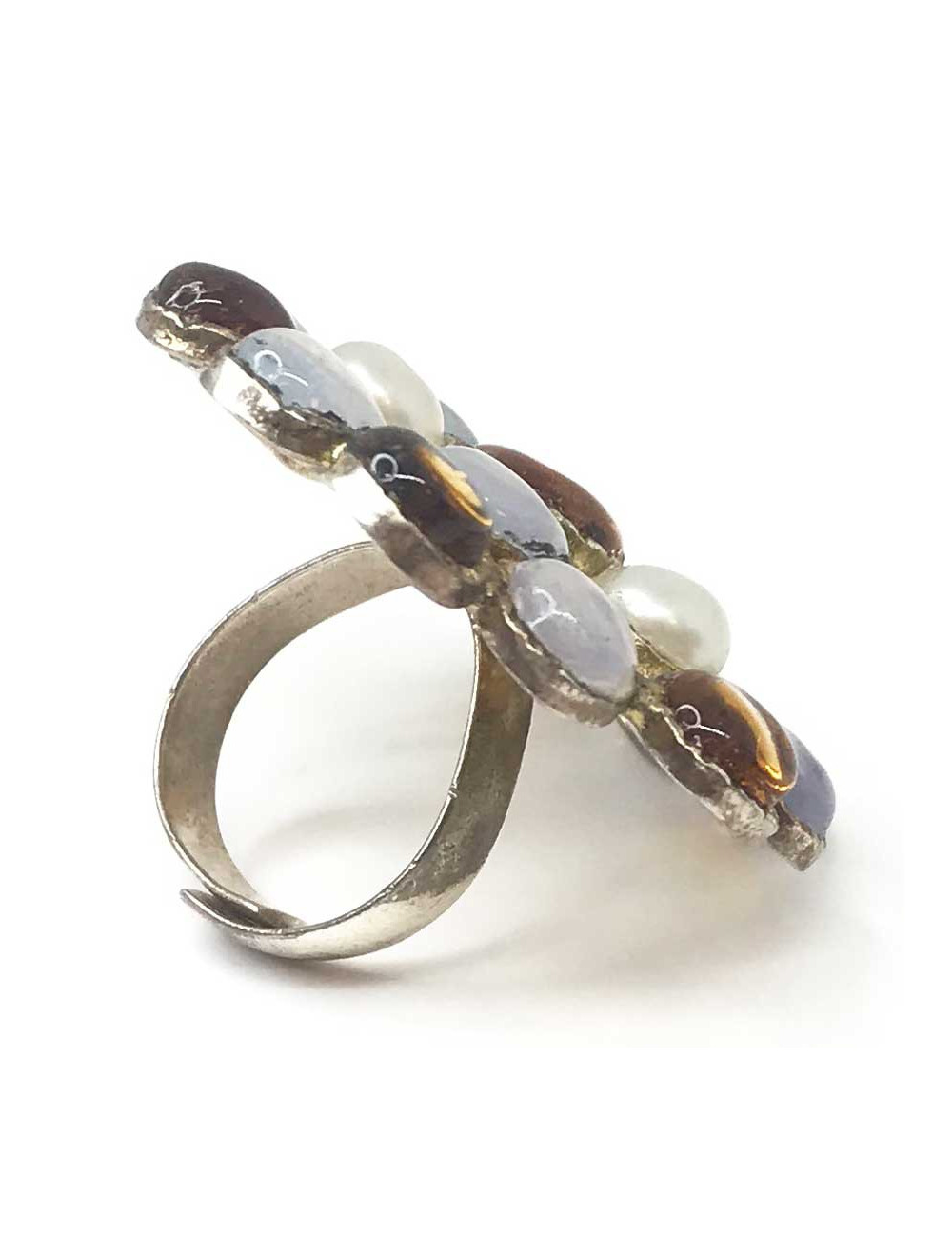 Bague couture MARGUERITE DE VALOIS pâte de verre