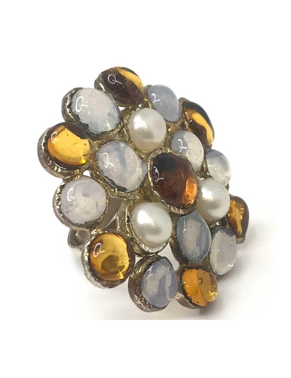 Bague couture MARGUERITE DE VALOIS pâte de verre