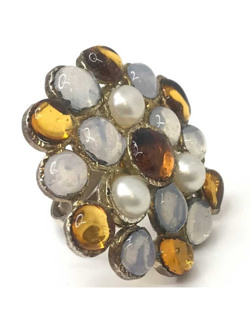 Bague couture MARGUERITE DE VALOIS pâte de verre